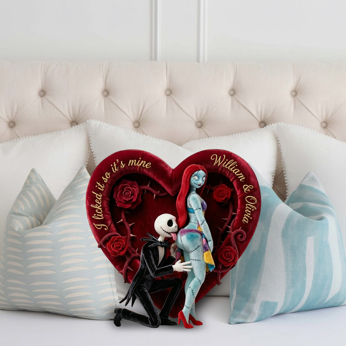 I Licked It So It's Mine - Personalized Nightmare Faux Fur Shaped Pillow