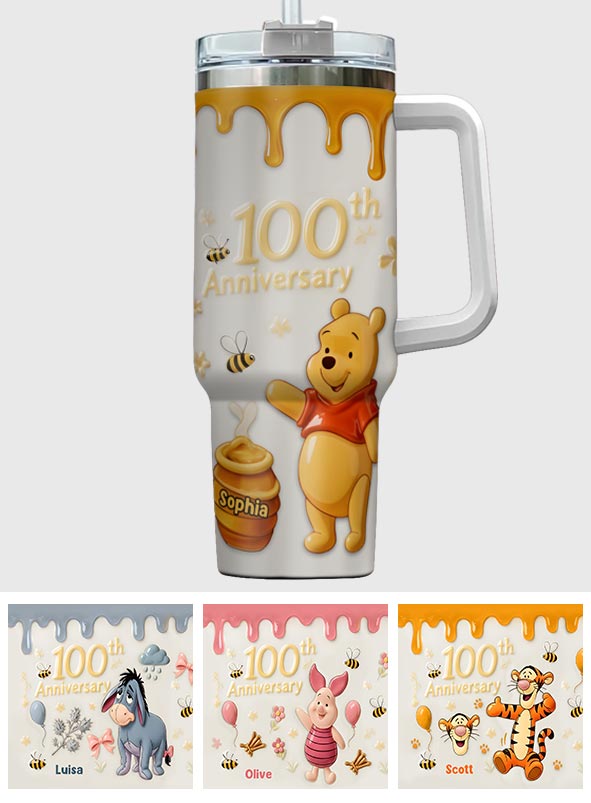 Honey Bear 100th Anniversary - Personalized Mouse Tumbler With Handle