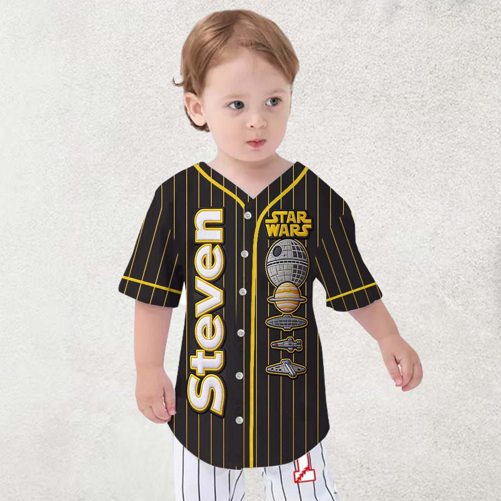 The Force Alphabet Letter - Personalized The Force Baseball Jersey