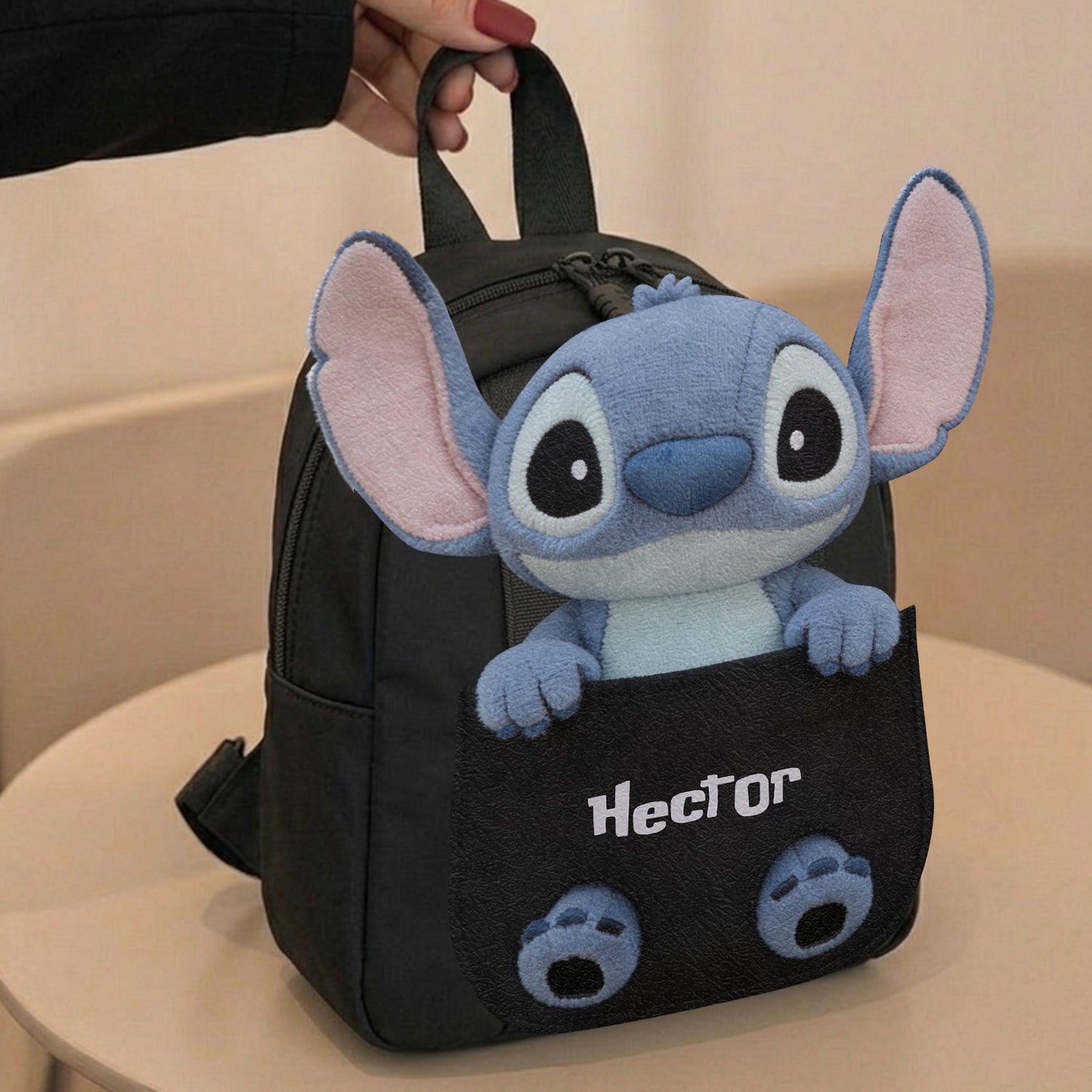 Blue Alien - Personalized Ohana Changeable Leather Patch Backpack