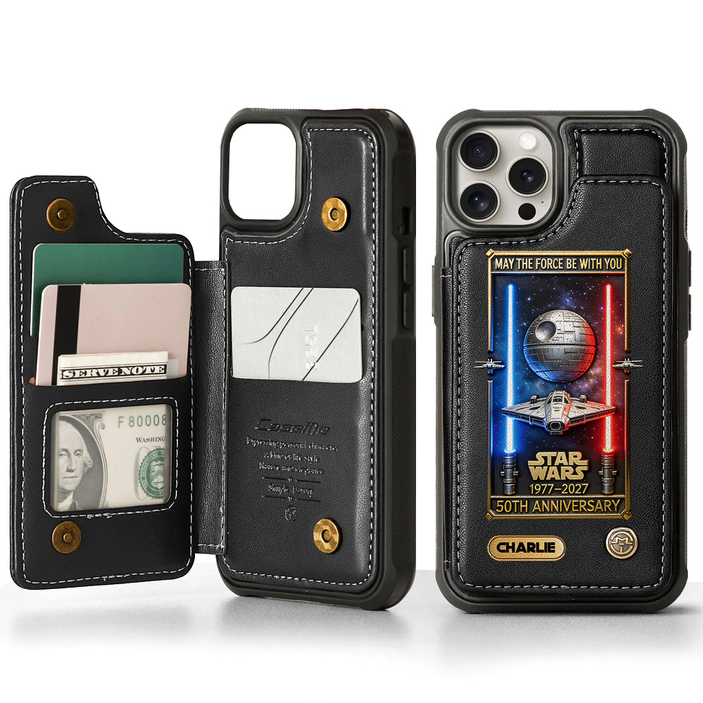 50th Anniversary - Personalized The Force Wallet Phone Case