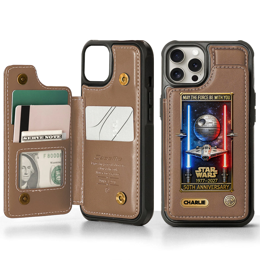 50th Anniversary - Personalized The Force Wallet Phone Case