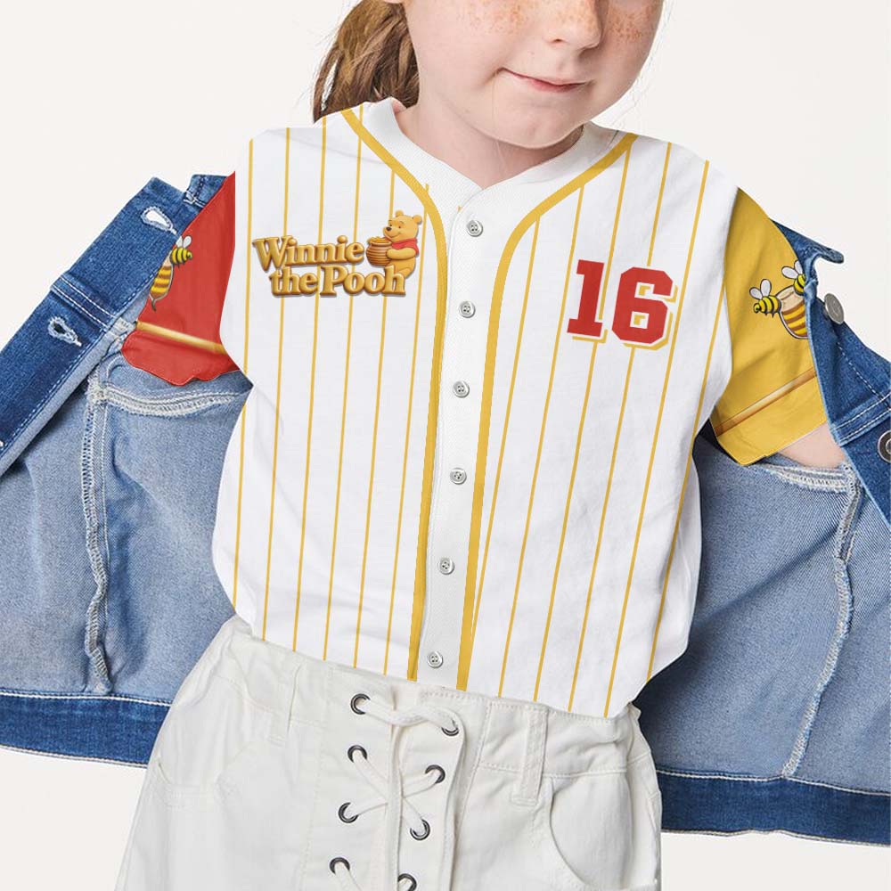 Bear Friends - Personalized Yellow Bear Baseball Jersey