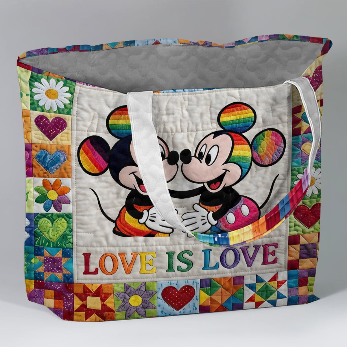 LGBT Pride, Cartoon Mouse - Personalized LGBT Support Quilted Tote Bag