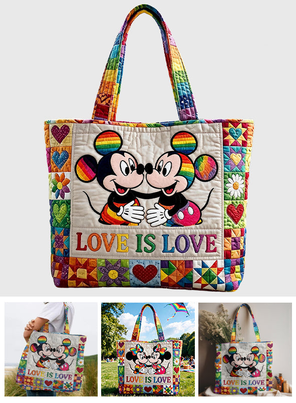 LGBT Pride, Cartoon Mouse - Personalized LGBT Support Quilted Tote Bag