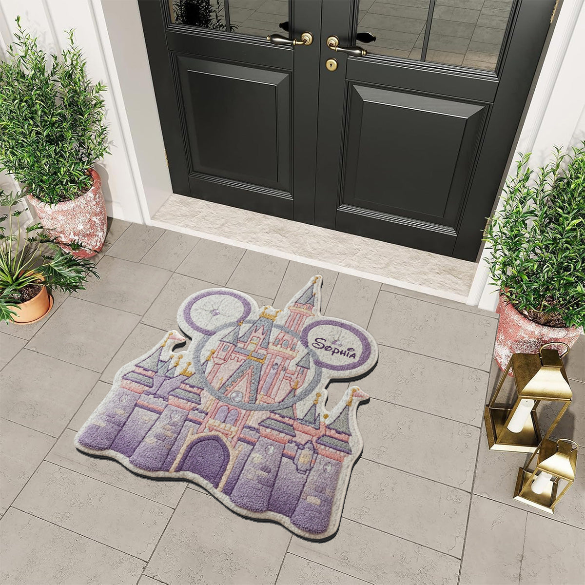 Magical Castle - Personalized Mouse Shaped Doormat/ Rug