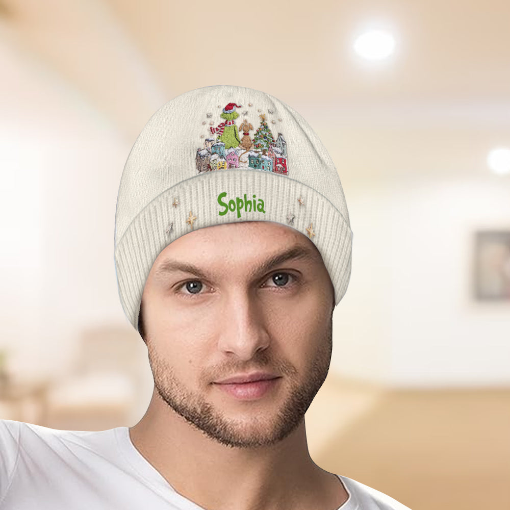 Merry Grinchmas - Personalized Stole Christmas Beanie Hat