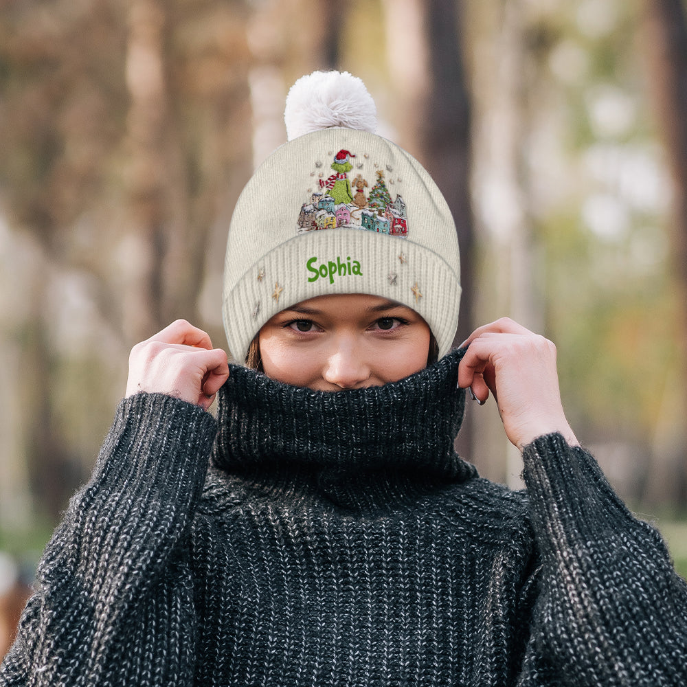 Merry Grinchmas - Personalized Stole Christmas Beanie Hat