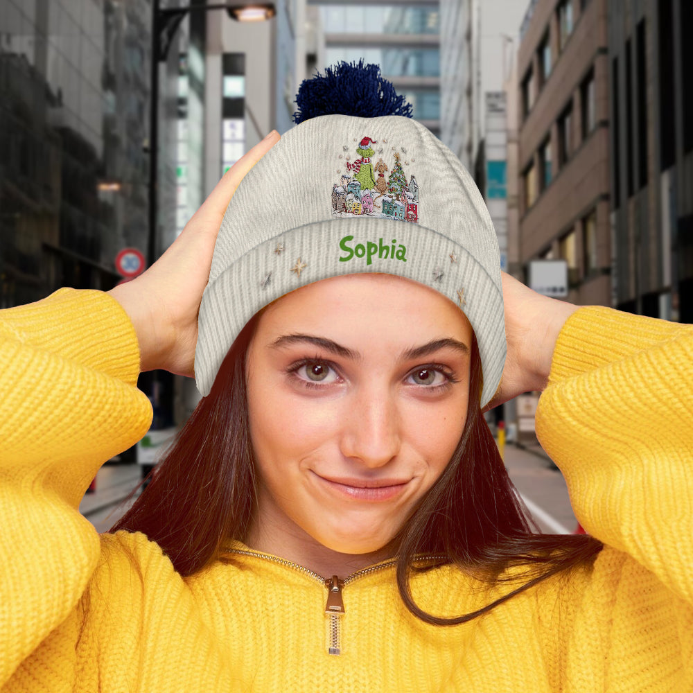 Merry Grinchmas - Personalized Stole Christmas Beanie Hat