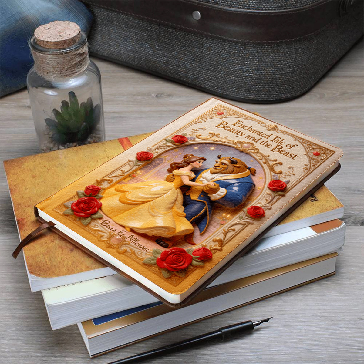 Tale As Old As Time - Personalized Beauty And The Beast Leather Journal
