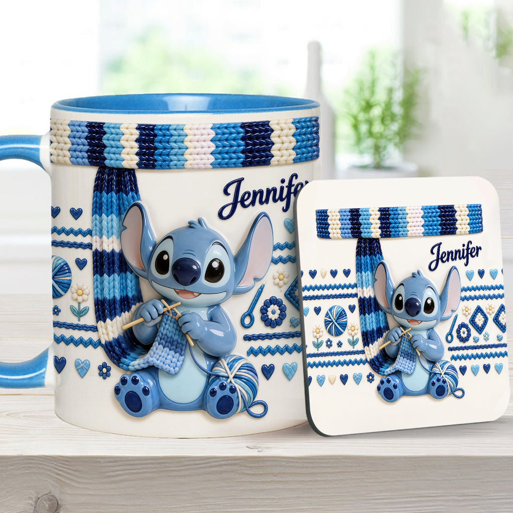 Ohana Loves Crocheting - Personalized Ohana Accent Mug & Coaster