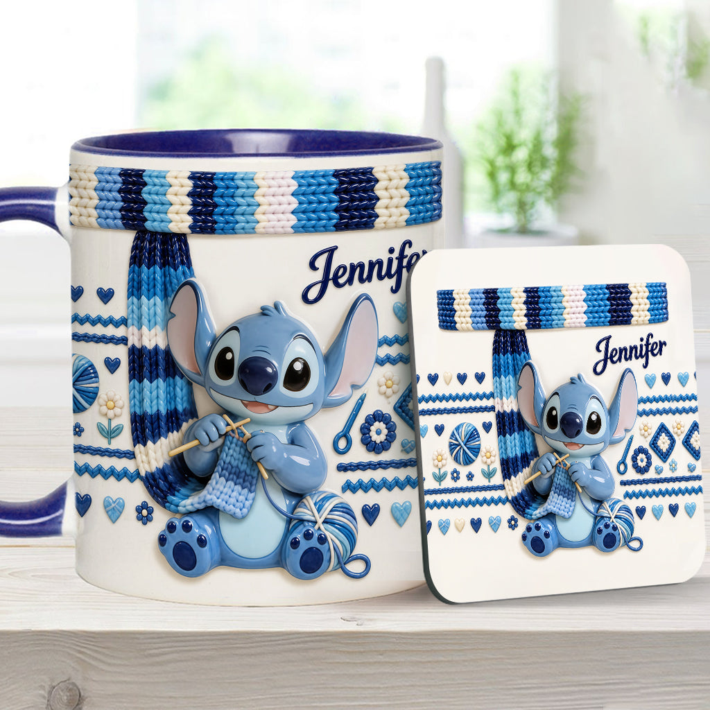 Ohana Loves Crocheting - Personalized Ohana Accent Mug & Coaster