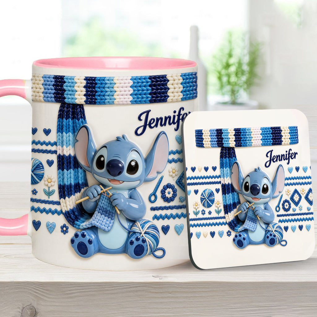Ohana Loves Crocheting - Personalized Ohana Accent Mug & Coaster