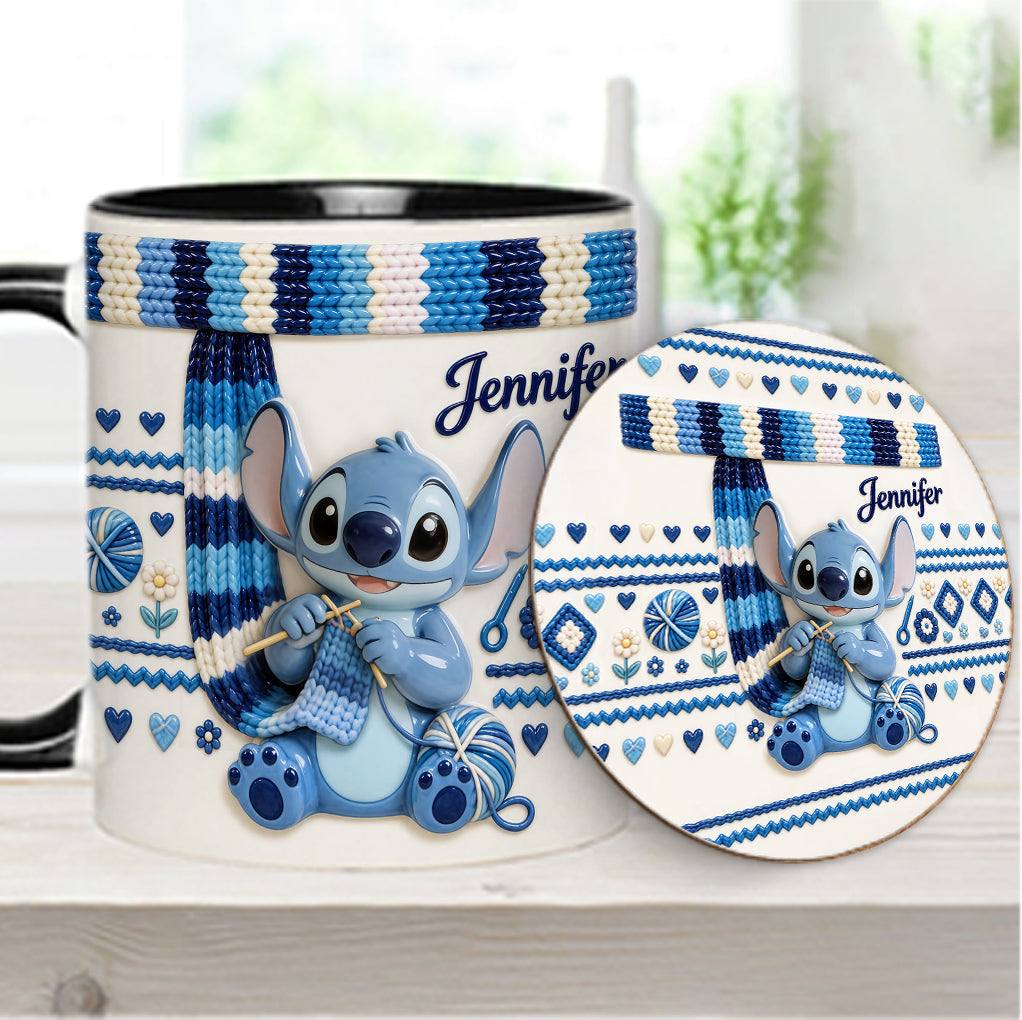 Ohana Loves Crocheting - Personalized Ohana Accent Mug & Coaster
