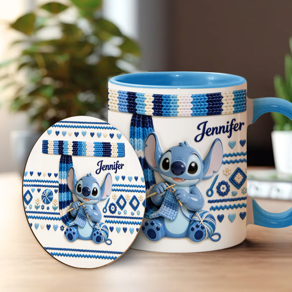 Ohana Loves Crocheting - Personalized Ohana Accent Mug & Coaster