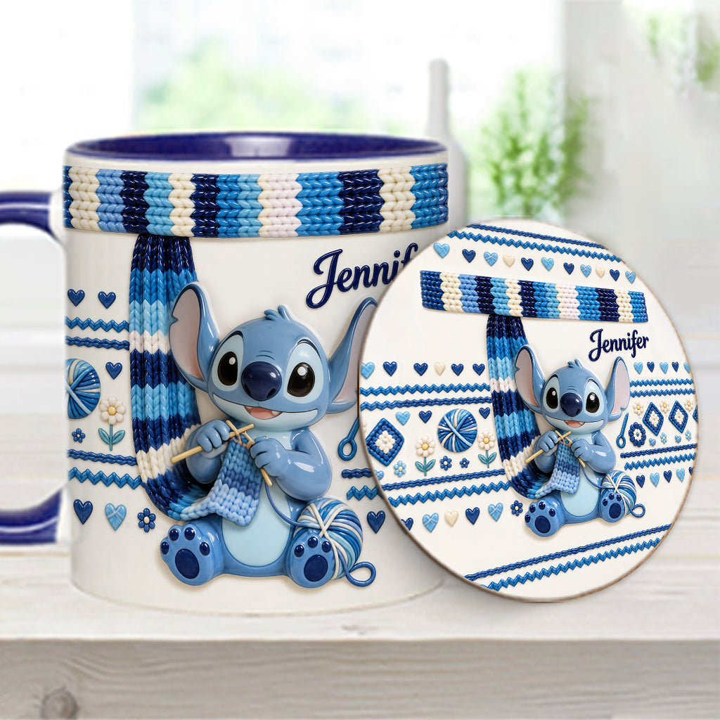 Ohana Loves Crocheting - Personalized Ohana Accent Mug & Coaster