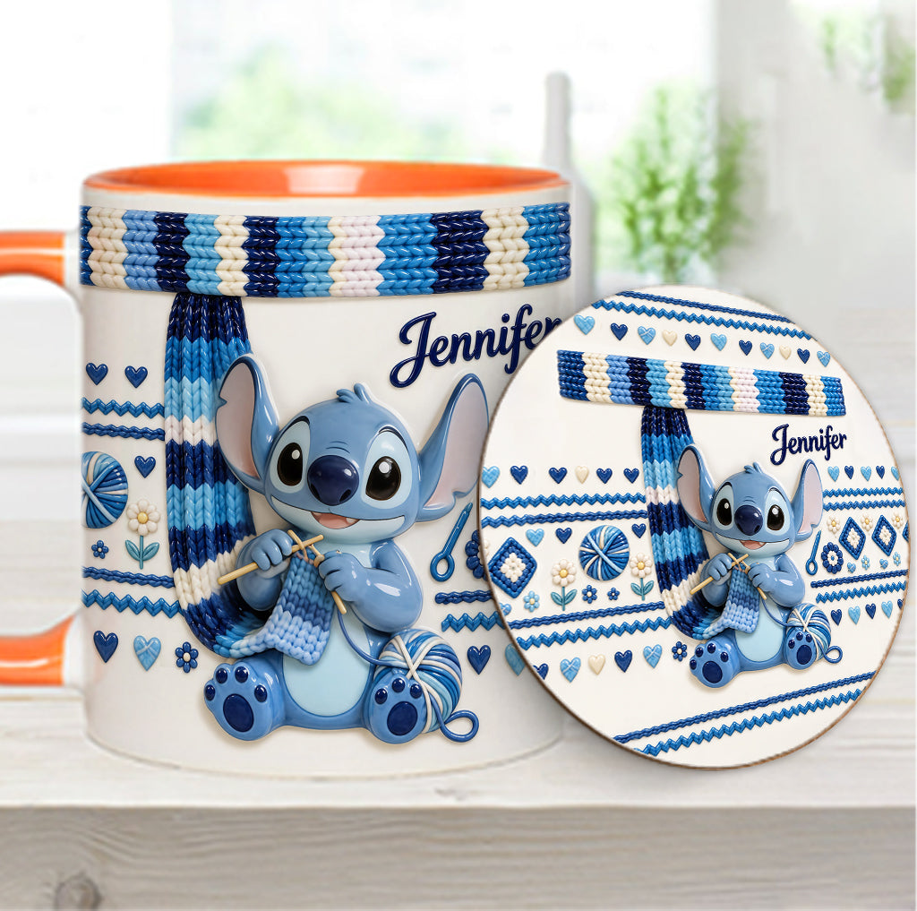 Ohana Loves Crocheting - Personalized Ohana Accent Mug & Coaster