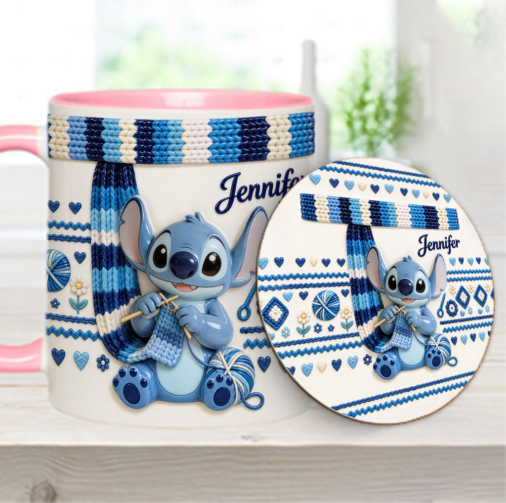 Ohana Loves Crocheting - Personalized Ohana Accent Mug & Coaster