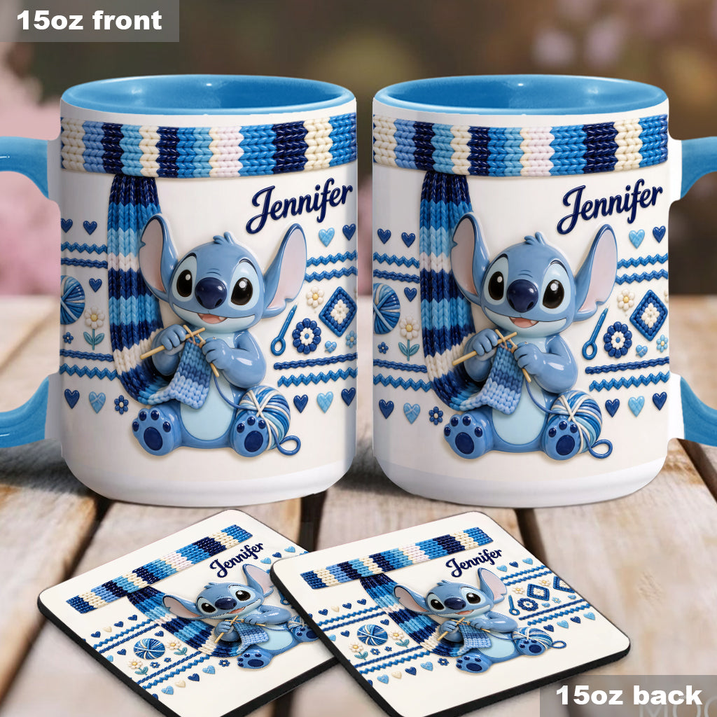 Ohana Loves Crocheting - Personalized Ohana Accent Mug & Coaster