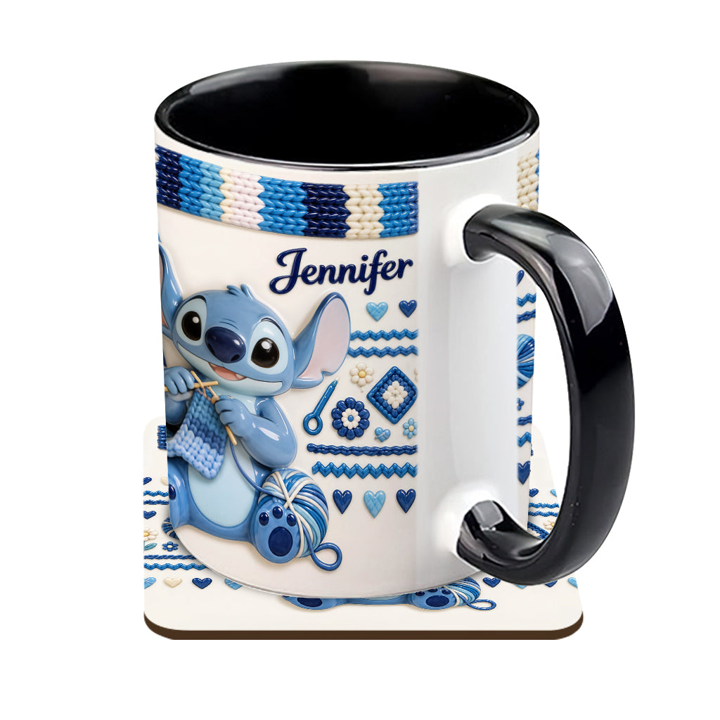 Ohana Loves Crocheting - Personalized Ohana Accent Mug & Coaster