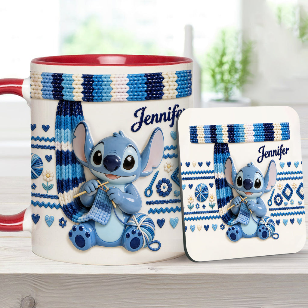 Ohana Loves Crocheting - Personalized Ohana Accent Mug & Coaster
