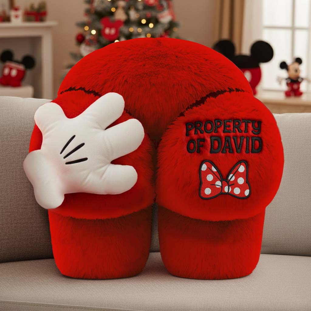 Property Of My Man - Personalized Mouse Faux Fur Shaped Pillow