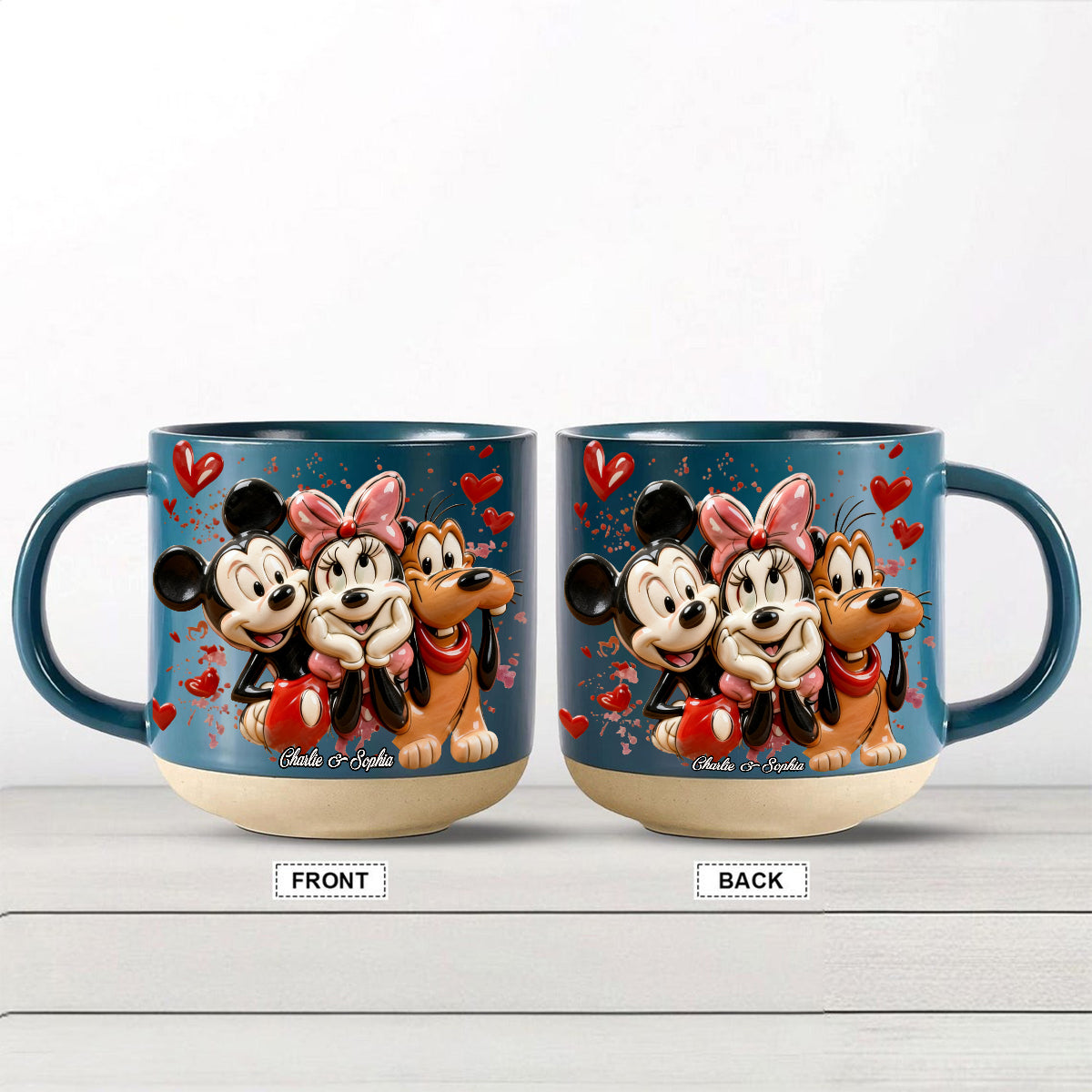 You And Me - Personalized Mouse Printed Pottery Mug