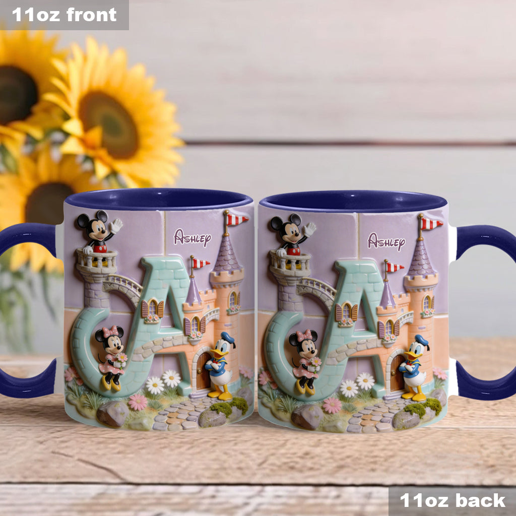 Magical Alphabet Letter Custom Name - Personalized Mouse Accent Mug & Coaster