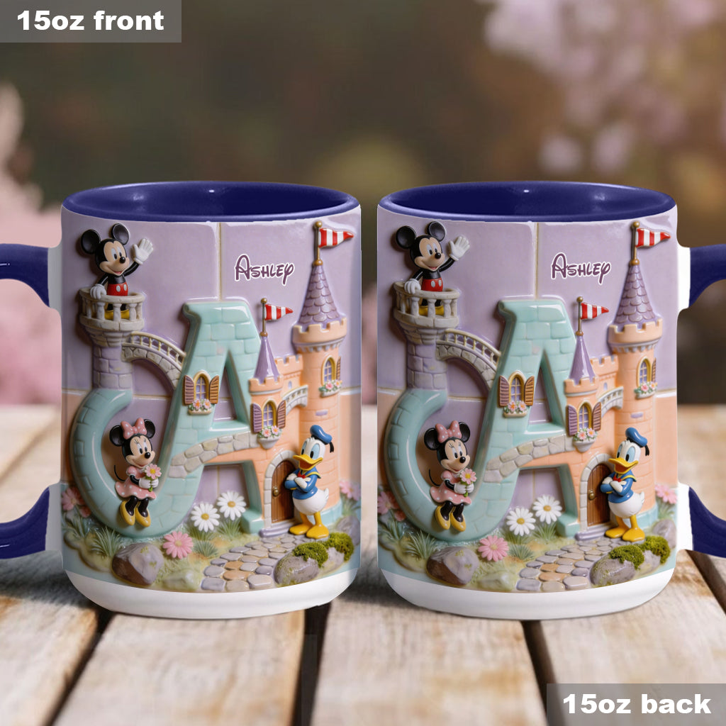 Magical Alphabet Letter Custom Name - Personalized Mouse Accent Mug & Coaster