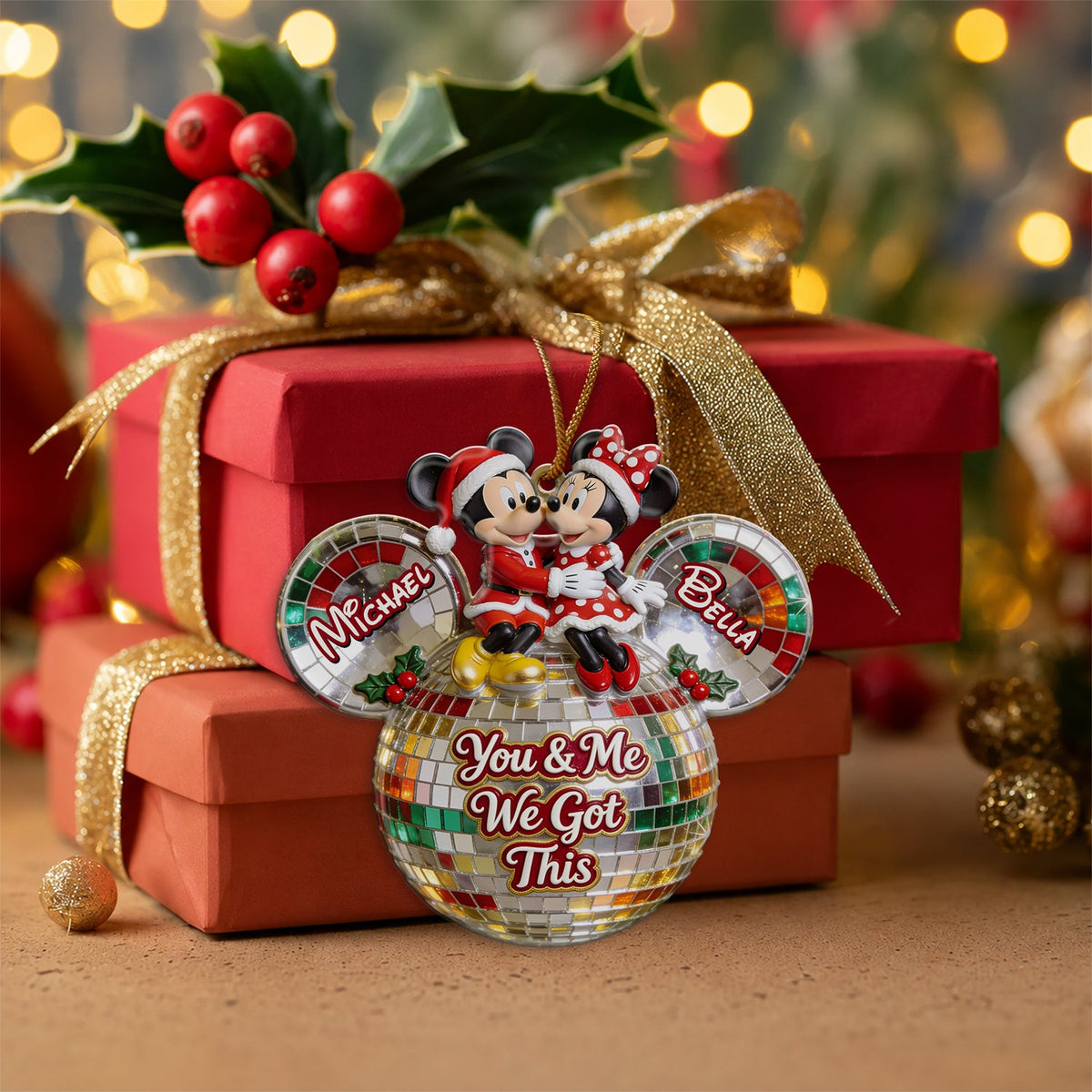 You & Me We Got This - Personalized Mouse Custom Shape Ceramic Ornament