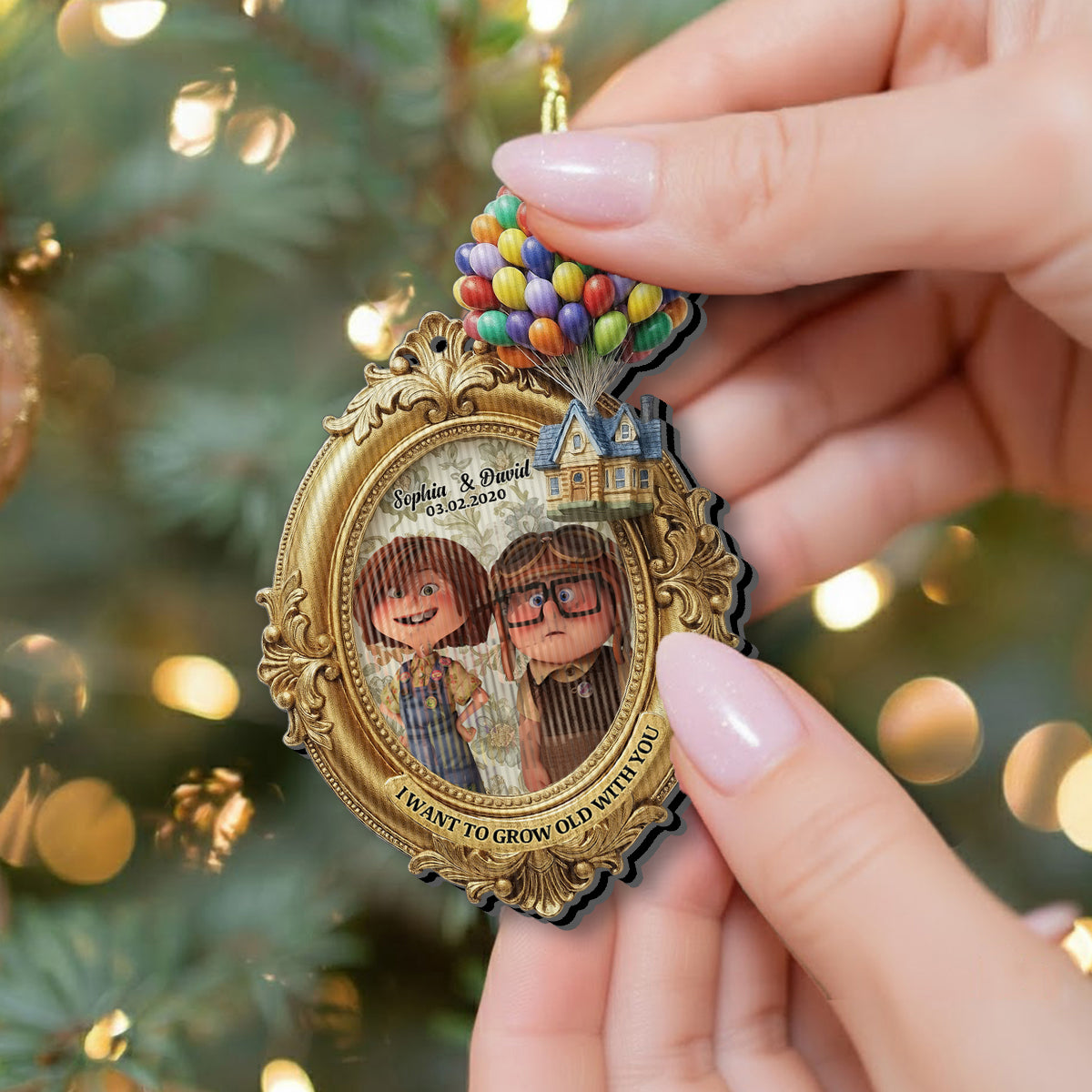 Grow Old With My Greatest Adventure - Personalized Couple Lenticular Ornament