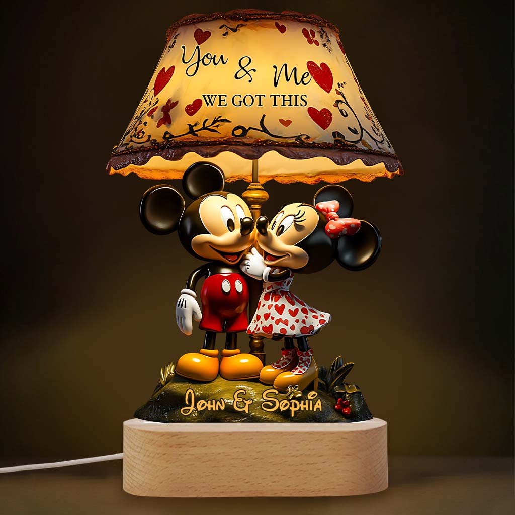 You And Me We Got This - Personalized Mouse Shaped Plaque Light Base