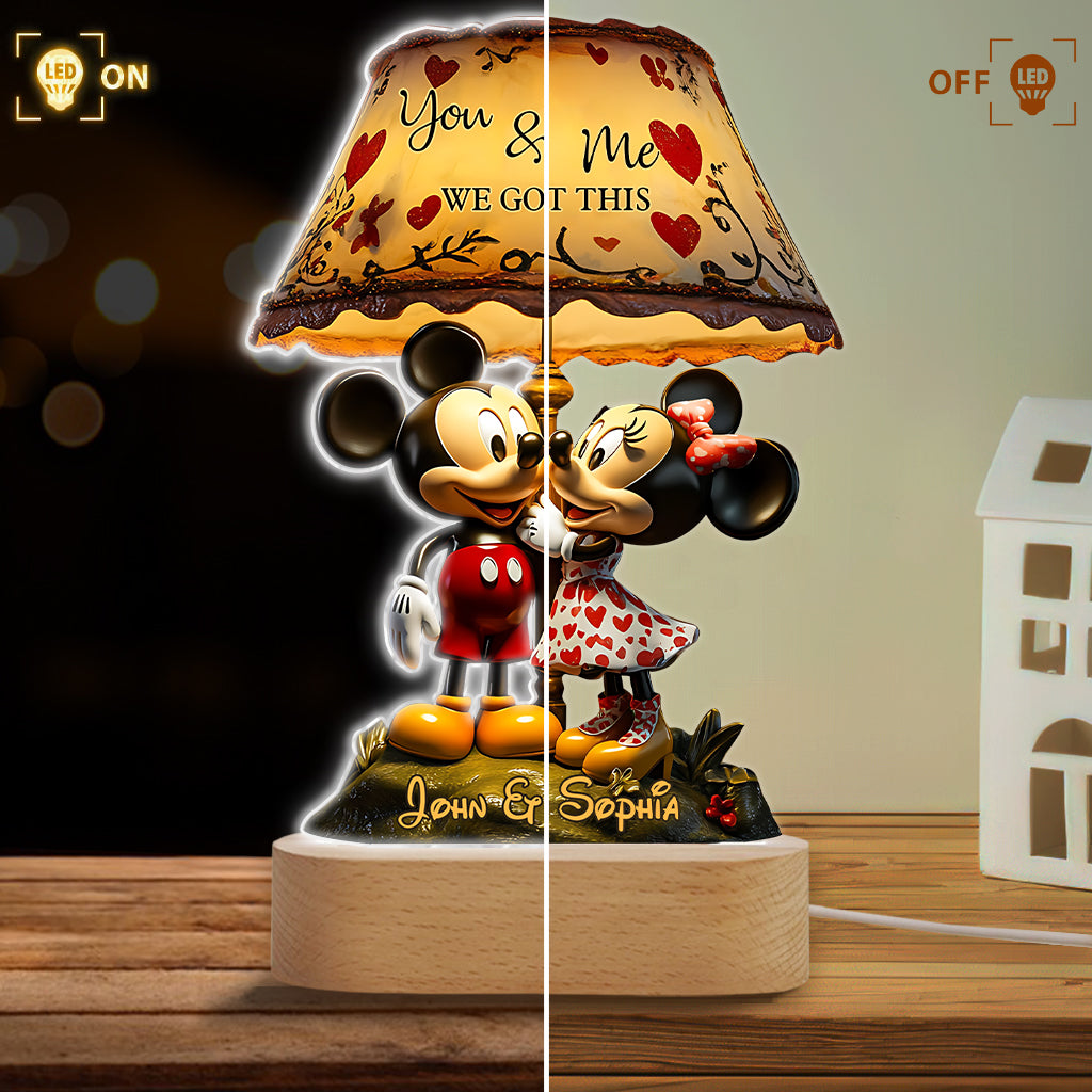 You And Me We Got This - Personalized Mouse Shaped Plaque Light Base