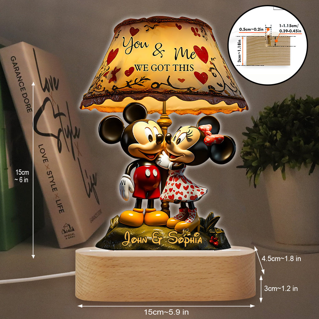 You And Me We Got This - Personalized Mouse Shaped Plaque Light Base