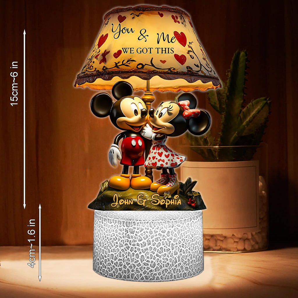 You And Me We Got This - Personalized Mouse Shaped Plaque Light Base