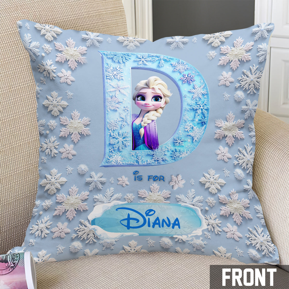 Snowflake Princess - Personalized Throw Pillow
