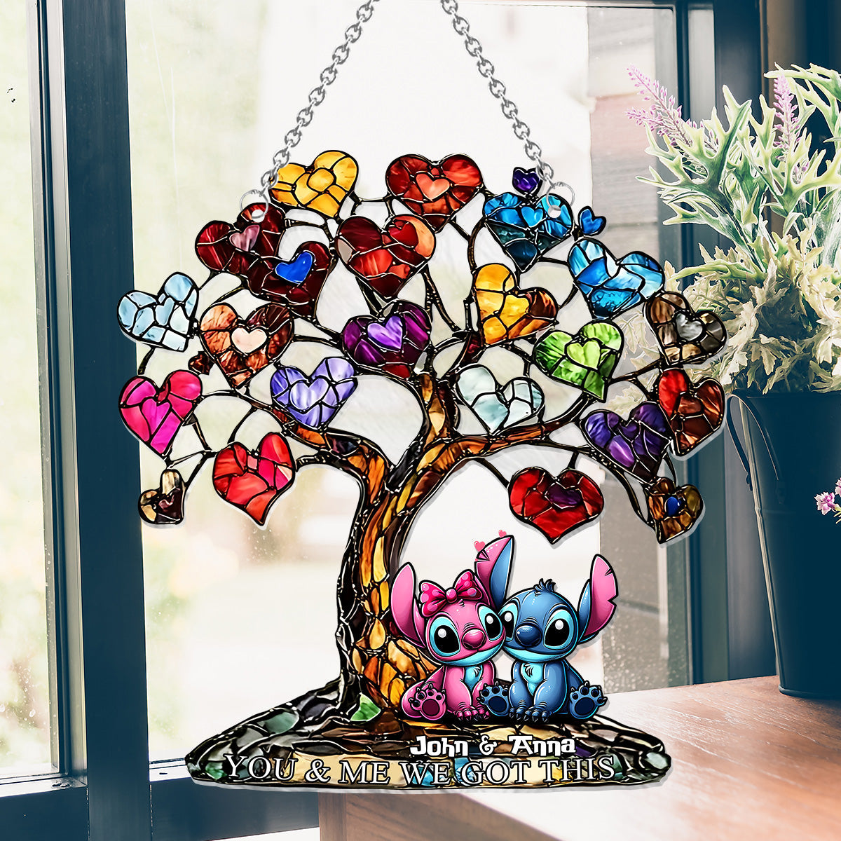 You And Me We Got This - Personalized Ohana Window Hanging Suncatcher Ornament