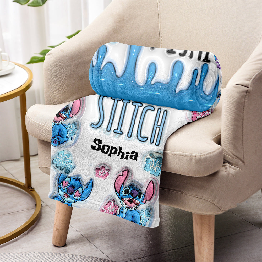 Just A Girl Who Loves Stitch  - Personalized Ohana Blanket