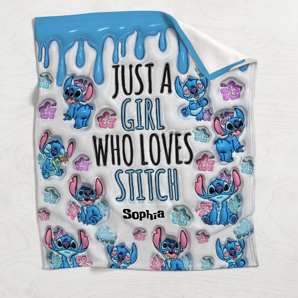 Just A Girl Who Loves Stitch  - Personalized Ohana Blanket