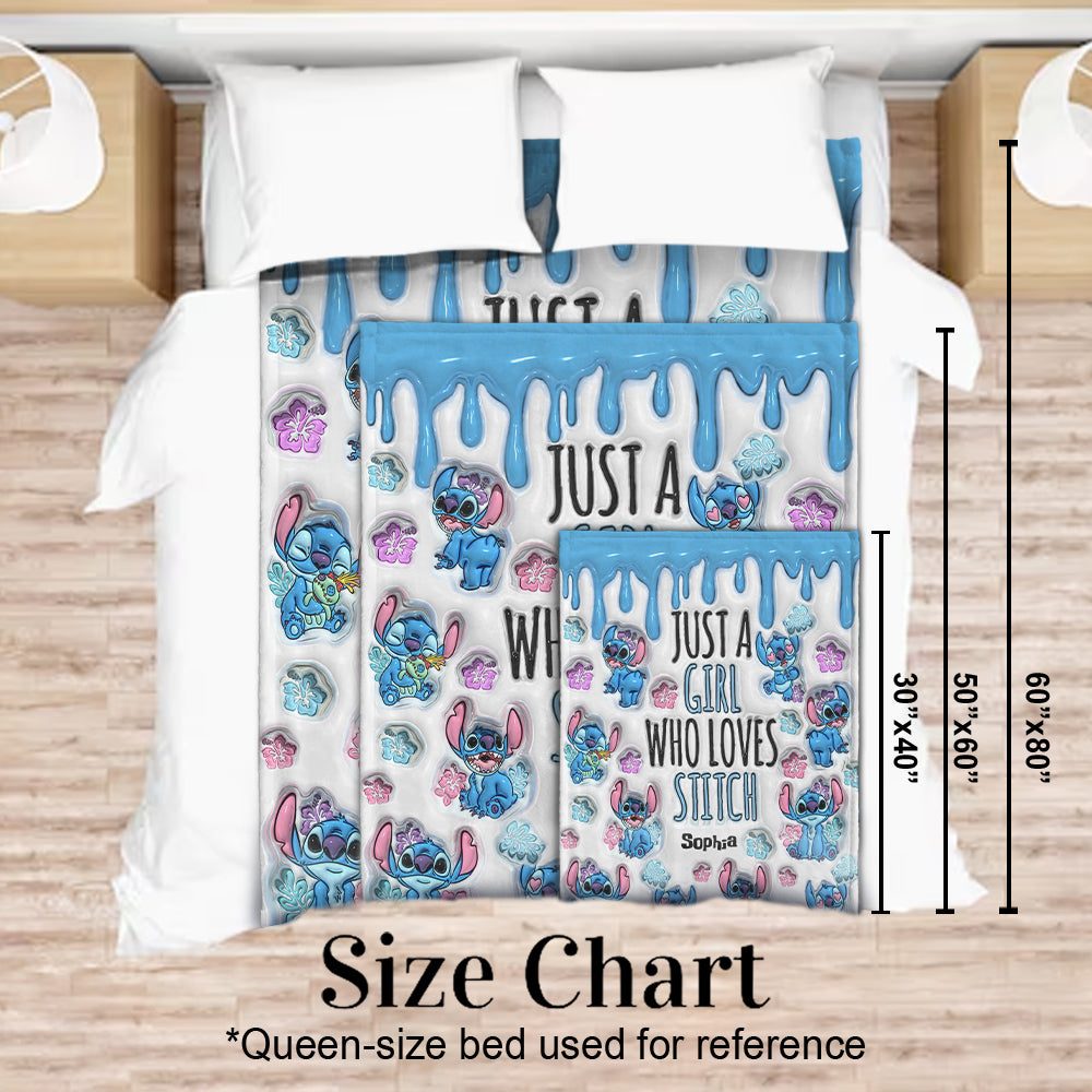 Just A Girl Who Loves Stitch  - Personalized Ohana Blanket
