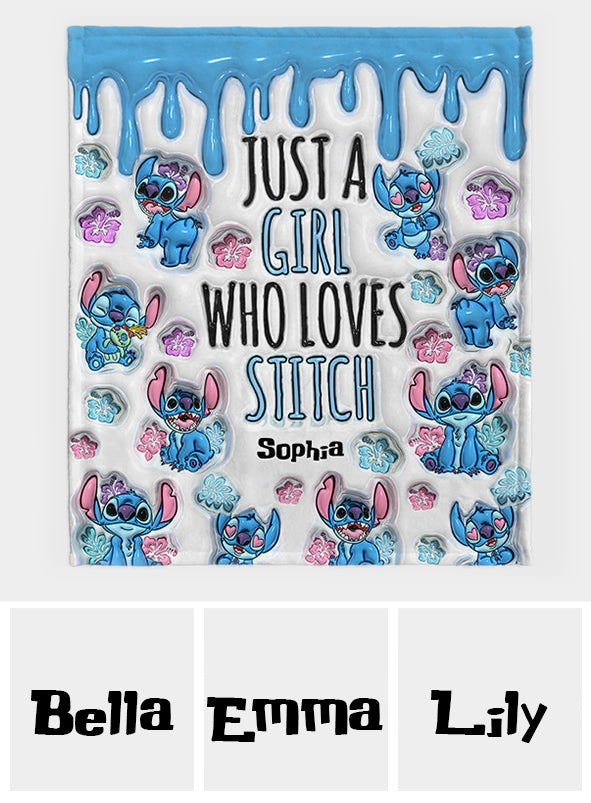 Just A Girl Who Loves Stitch  - Personalized Ohana Blanket