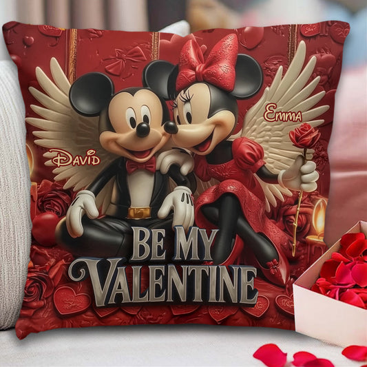 Be My Valentine - Personalized Mouse Throw Pillow