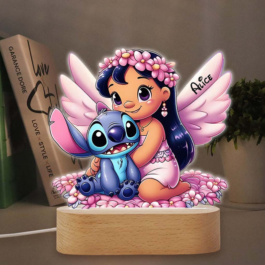 Best Friend Forever - Personalized Ohana Shaped Plaque Light Base