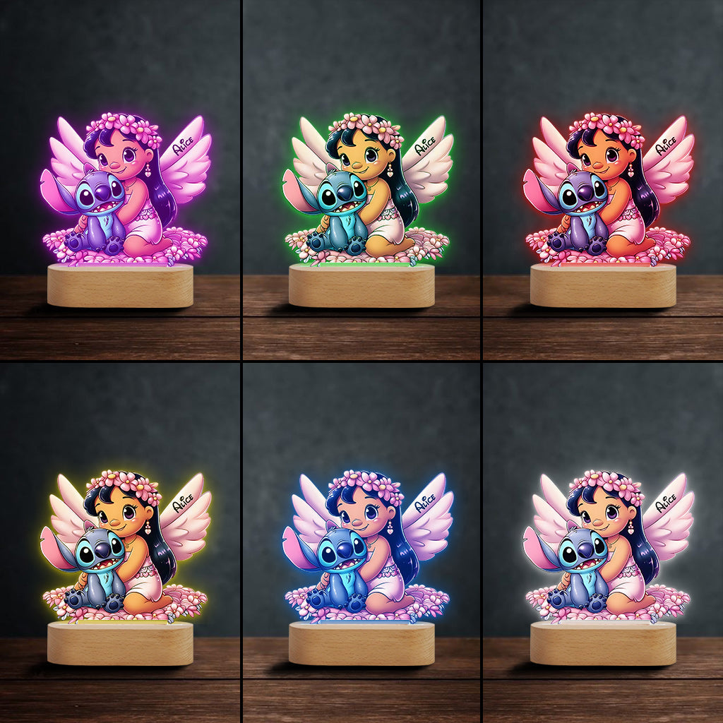 Best Friend Forever - Personalized Ohana Shaped Plaque Light Base