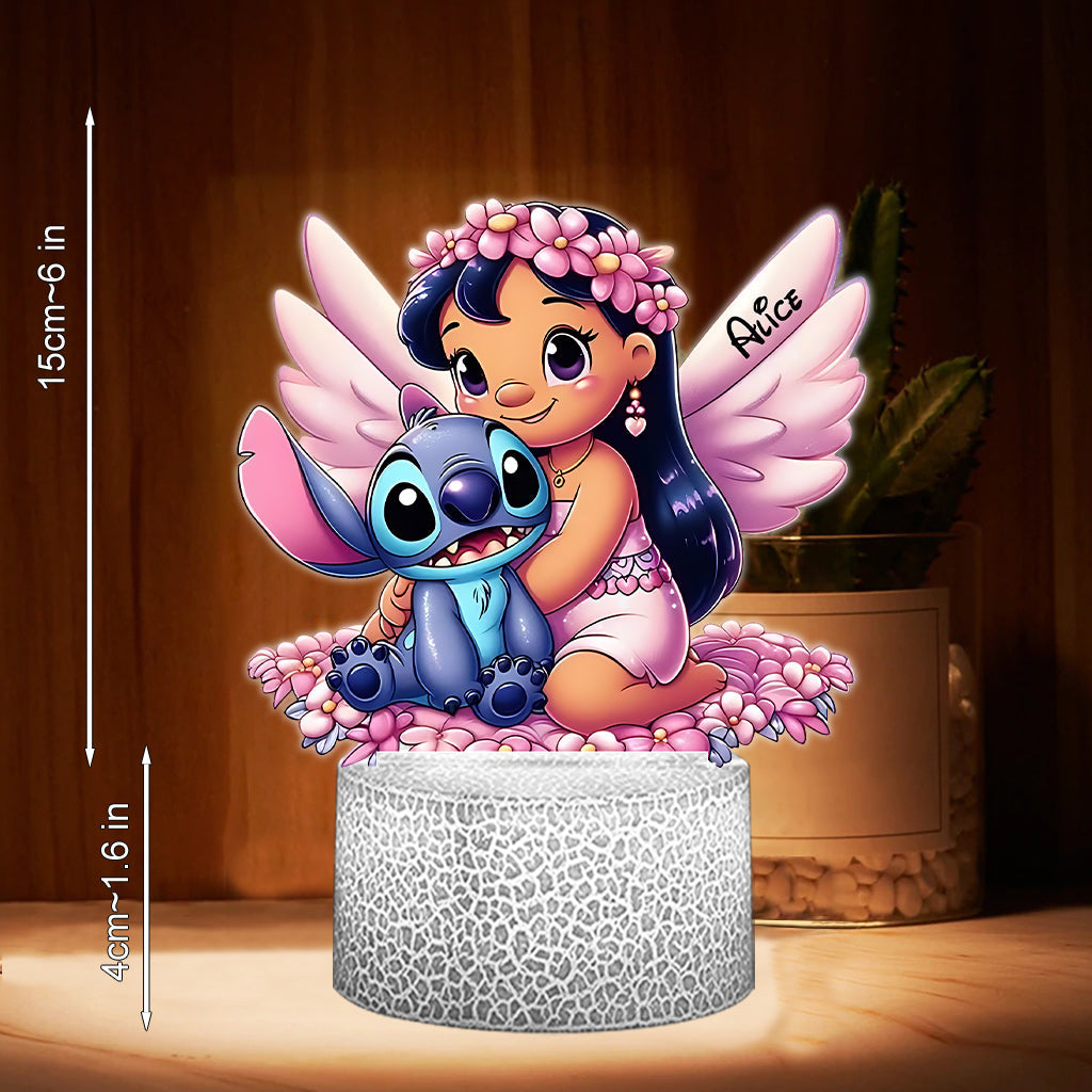 Best Friend Forever - Personalized Ohana Shaped Plaque Light Base