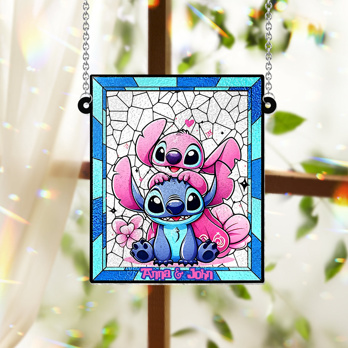 Love Ohana - Personalized Ohana Window Hanging Suncatcher Ornament