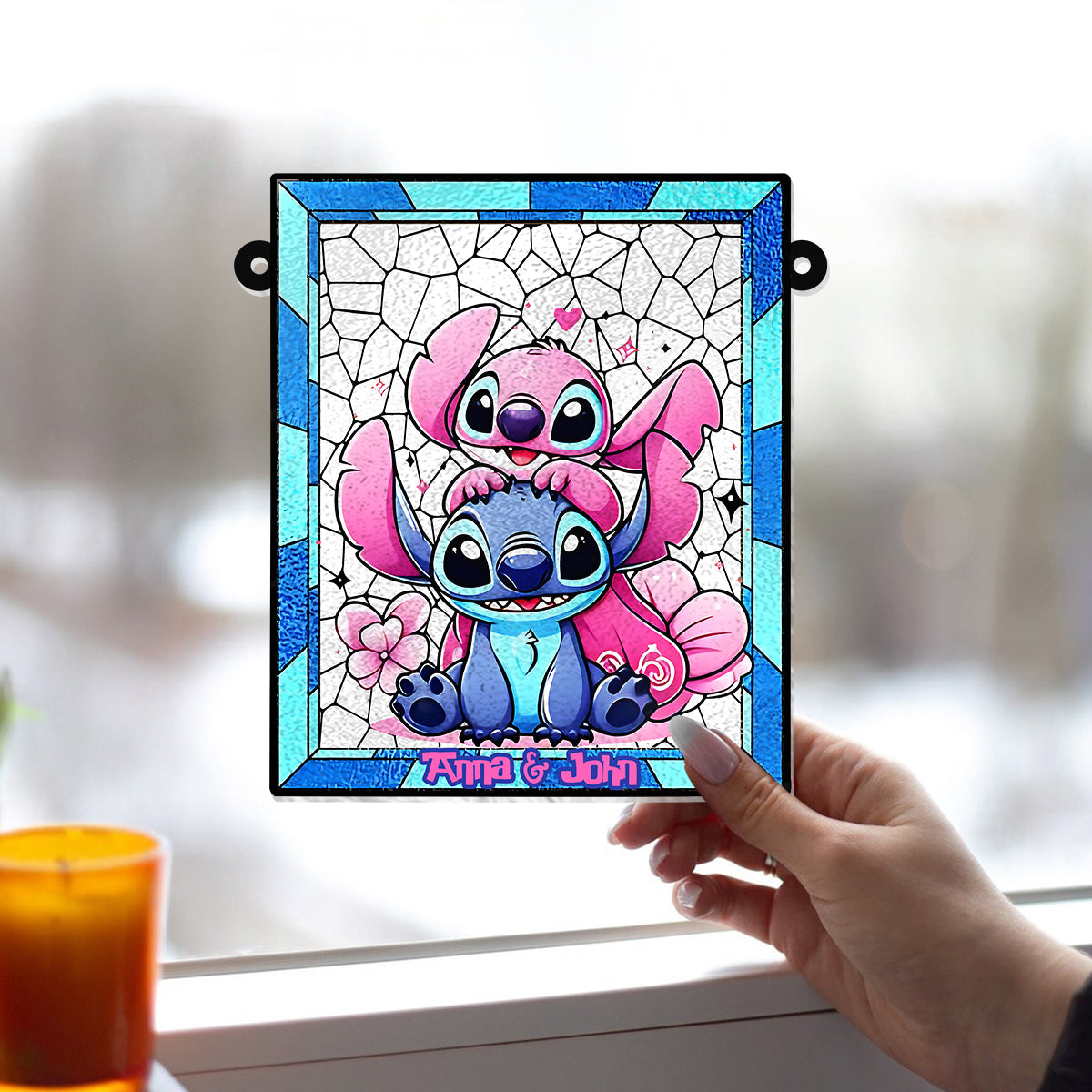 Love Ohana - Personalized Ohana Window Hanging Suncatcher Ornament