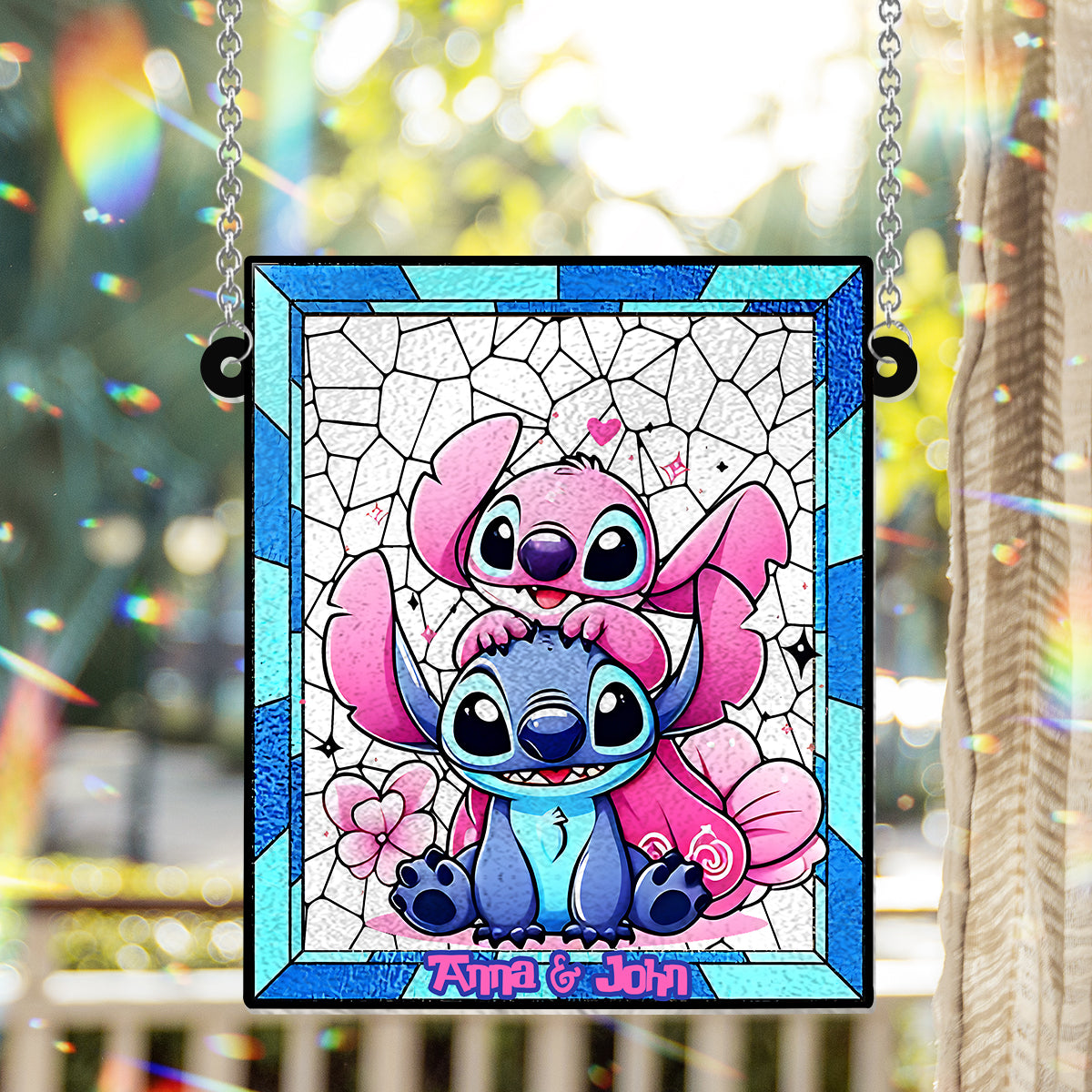 Love Ohana - Personalized Ohana Window Hanging Suncatcher Ornament