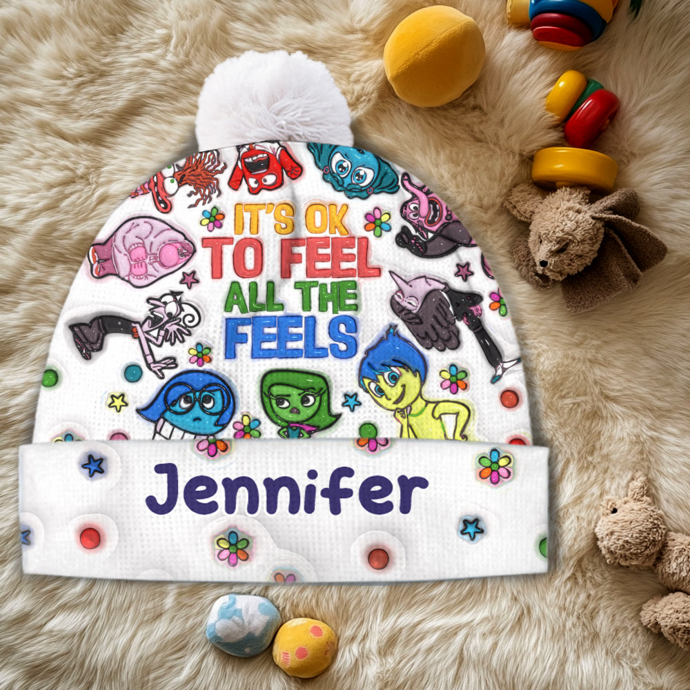 It's Ok To Feel All The Feels - Personalized Beanie Hat