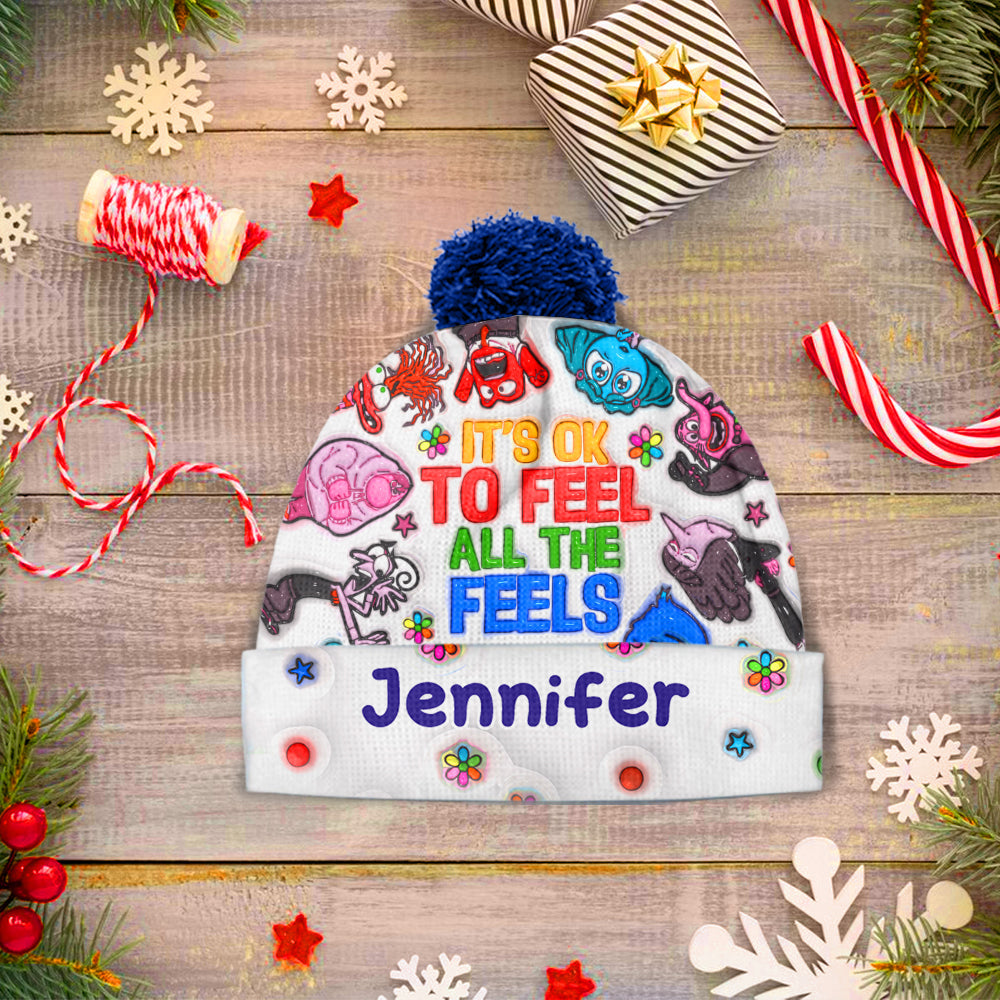 It's Ok To Feel All The Feels - Personalized Beanie Hat